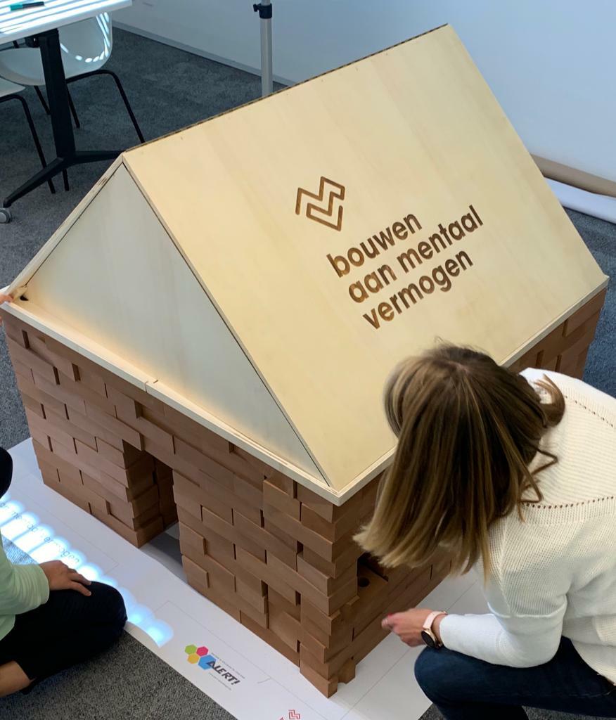 Kartonnen huis van het mentaal vermogen
