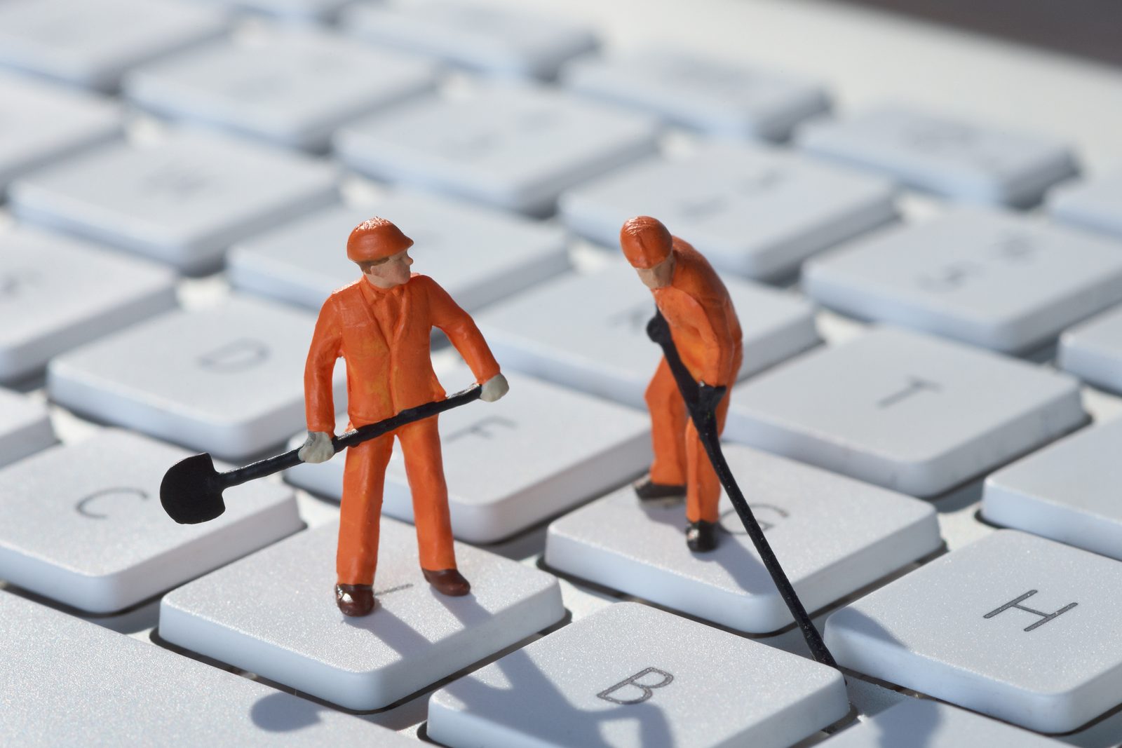 Miniatuur-vakmannen aan het werk